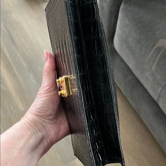 Lana Marks Crocodile Clutch with Gold Clasp - Picture 6 of 8